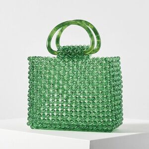 NWT Anthropologie Jade Green Beaded Mini Bag